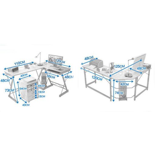 L alakú számítógépes irodai asztal