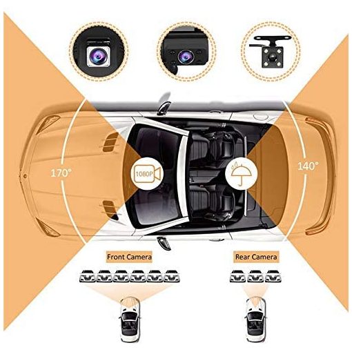 Alphaone CY-888 Visszapillantós autós kamera 170 fok Nagylátószögű