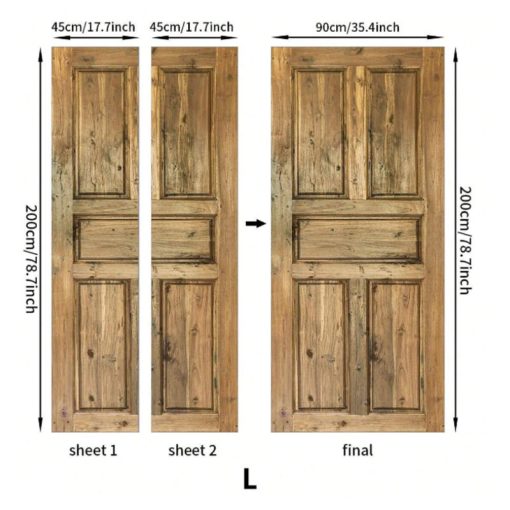 VIRANDA 3D Öntapadós Ajtómatrica – “Wooden Door 6” Mérete: 77 × 200 cm