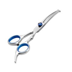   Professzionális állatkozmetikai olló, rozsdamentes acél, 17 cm, ívelt, kistestű kutyáknak és macskáknak