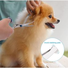 Professzionális állatkozmetikai olló, rozsdamentes acél, 17 cm, ívelt, kistestű kutyáknak és macskáknak