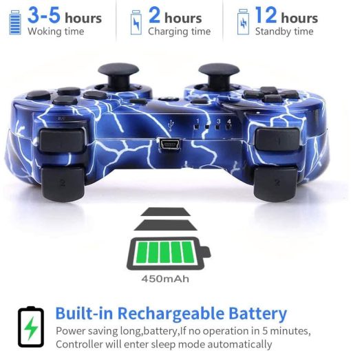 PS3 kompatibilis vezeték nélküli kontroller 2 db, kék