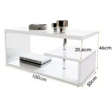 RGB 100 cm-es fehér dohányzóasztal