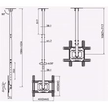 Cinematown Plafonhoz rögzíthető TV tartó konzol, 32"-70"