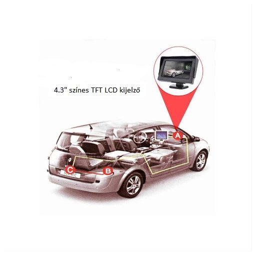 Autós monitor tolatókamerához 