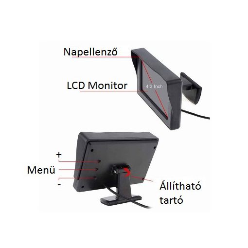 Autós monitor tolatókamerához 