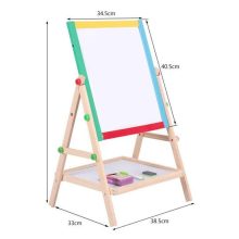 Állítható Magasságú Gyermek Rajztábla - Kétoldalú Mágneses Fa Tábla