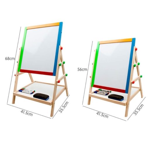 Állítható Magasságú Gyermek Rajztábla - Kétoldalú Mágneses Fa Tábla