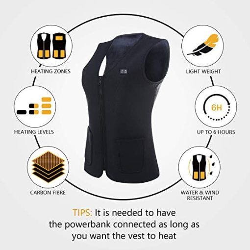 Amaz Fekete Női füthető mellény EU/XL