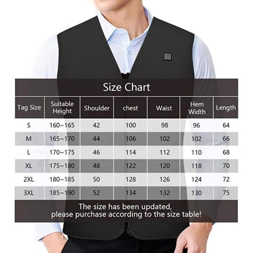 Amaz Lux Fekete unisex fűthető mellény EU/M