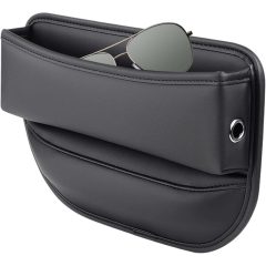   Autós ülésrés kitöltő és tárolódoboz – fekete színű PU bőr