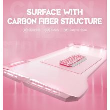 Dowinx RGB Gamer számítógépasztal, 160x60 cm, pink - Pohártartó, fejhallgató tartó, távirányító