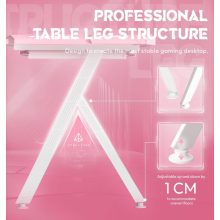 Dowinx RGB Gamer számítógépasztal, 160x60 cm, pink - Pohártartó, fejhallgató tartó, távirányító