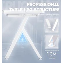 Dowinx RGB Gamer számítógépasztal, 120x60 cm, fehér - Pohártartó, fejhallgató tartó, távirányító