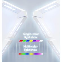 Dowinx RGB Gamer számítógépasztal, 120x60 cm, fehér - Pohártartó, fejhallgató tartó, távirányító