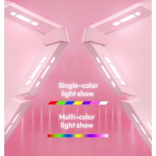 Dowinx RGB Gamer számítógépasztal, 120x60 cm, pink- Pohártartó, fejhallgató tartó, távirányító