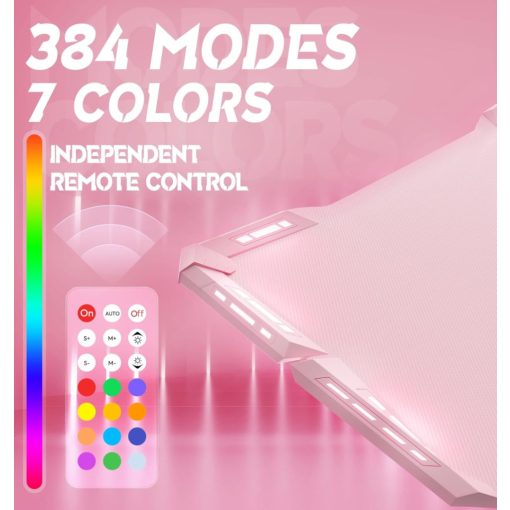 Dowinx RGB Gamer számítógépasztal, 120x60 cm, pink- Pohártartó, fejhallgató tartó, távirányító