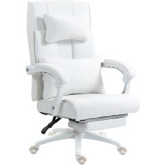   Dowinx Vezetői szék, fehér - Lábtartóval, állítható derék- és fejtámasszal