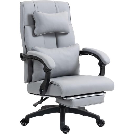 Dowinx Vezetői szék, szürke - Lábtartóval, állítható derék- és fejtámasszal