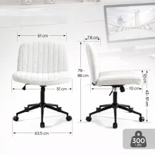 Dowinx széles ülőfelületű állítható forgószék, fehér