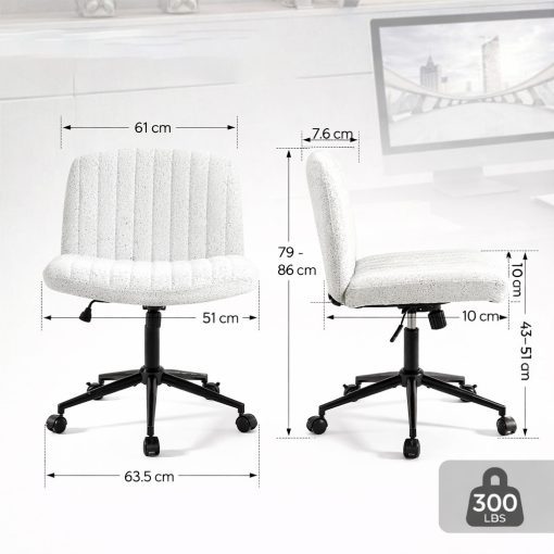 Dowinx széles ülőfelületű állítható forgószék, fehér