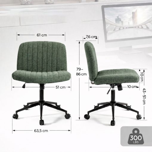 Dowinx széles ülőfelületű állítható forgószék, sötét zöld