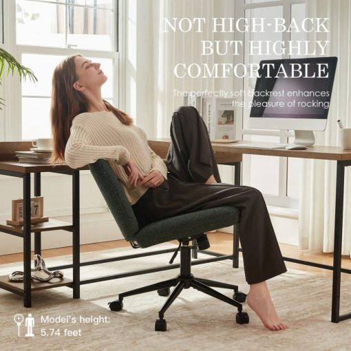 Dowinx széles ülőfelületű állítható forgószék, sötét zöld