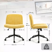 Dowinx széles ülőfelületű állítható forgószék, sárgás-barna