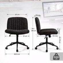 Dowinx széles ülőfelületű állítható forgószék, fekete