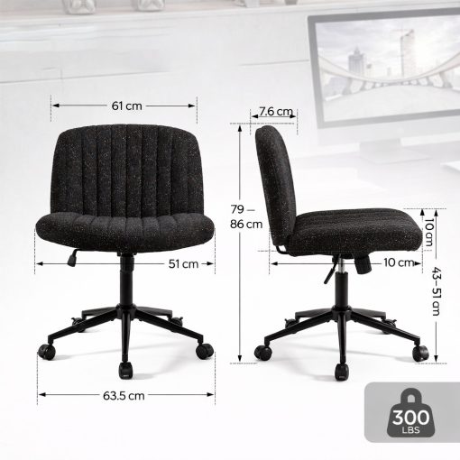 Dowinx széles ülőfelületű állítható forgószék, fekete