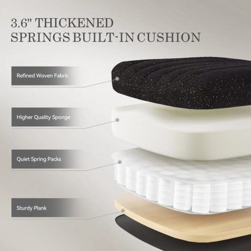 Dowinx széles ülőfelületű állítható forgószék, fekete