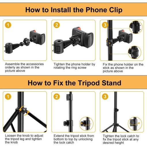 Hakutatz állványos szelfi lámpa 10" colos távirányítóval