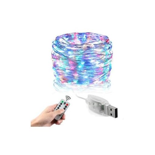 AlphaOne Usb ledesfényfüzér karácsonyi távirányítóval 10 méteres