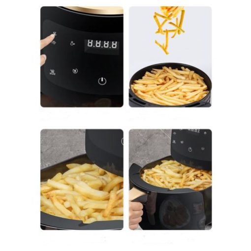 NewLine S Lux légkeveréses sütő (6L) 2400W fekete - Rántott ételek olaj nélkül!