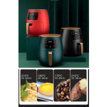 NewLine S Lux légkeveréses sütő (6L) 2400W fekete - Rántott ételek olaj nélkül!