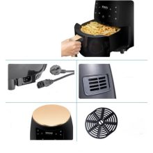 NewLine S Lux légkeveréses sütő (6L) 2400W fekete - Rántott ételek olaj nélkül!