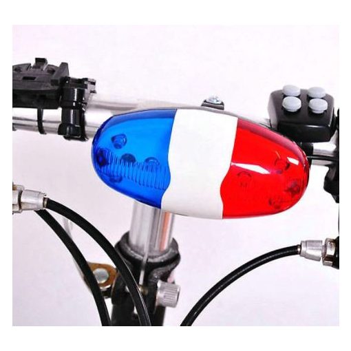 Kerékpár sziréna, lámpa (6 fénymód, 4 hangmód)