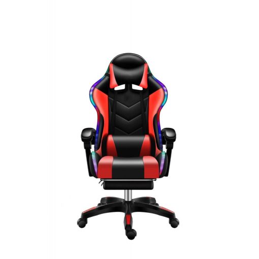 Likeregal 920 LED gamer szék lábtartóval piros masszázs funkcióval
