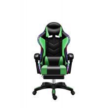 Likeregal 920 LED gamer szék lábtartóval zöld masszázs funkcióval