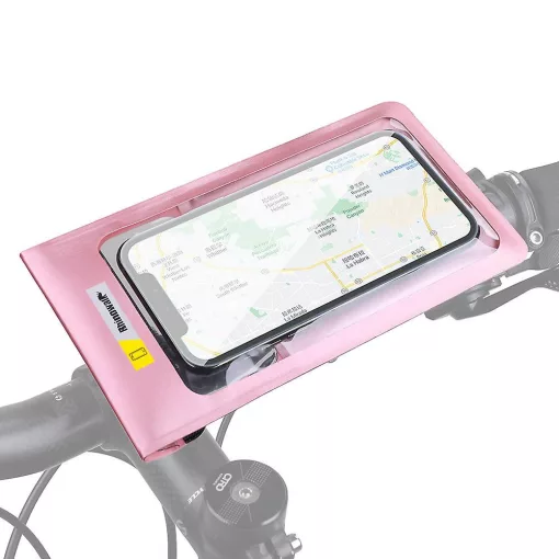 Vizálló biciklis telefontartó pink