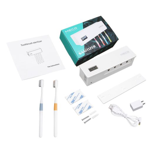 MECO Eleverde fogkefe sterilizáló UV Touch White 4 fogkefehely - Szájhigiéniás körülmények megőrzéséhez!