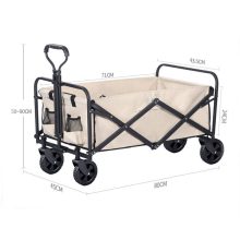 Összecsukható kézi kocsi bézs,5 colos kerékkel