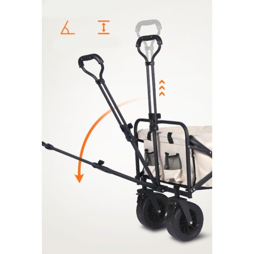 Összecsukható kézi kocsi bézs,5 colos kerékkel