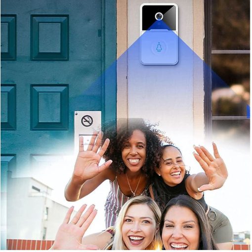 SmartCom Okos vezetéknélküli kapucsengő beltéri vevővel, fehér 