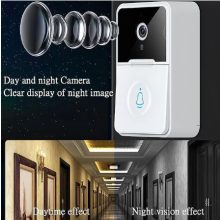 SmartCom Okos vezetéknélküli kapucsengő beltéri vevővel, fehér 