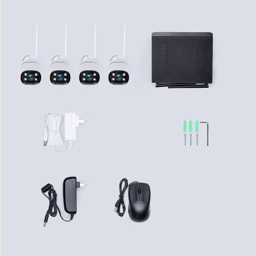 4 db-os vezetéknélküli Wifi IP biztonsági kamerarendszer - Biztonságos környezetünkért!