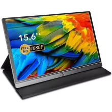 15,6" Hordozható monitor univerzális tokkal - 1080P FHD IPS kijelző, HDMI és Type-C csatlakozás