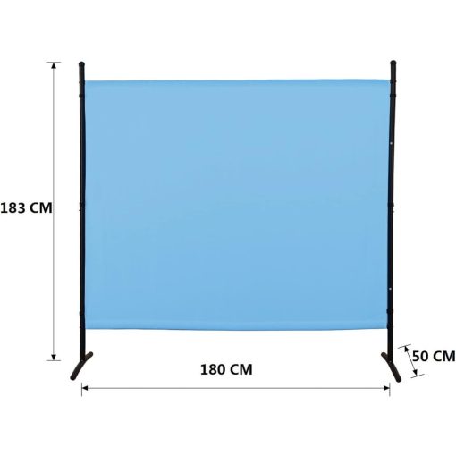 Szobaelválasztó - Beltéri és kültéri használatra, irodákba, munkahelyekre, erkélyre, kiállításokra, rendezvényekre, 180 x 183 cm (kék)