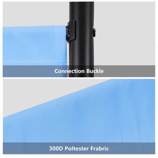 Szobaelválasztó - Beltéri és kültéri használatra, irodákba, munkahelyekre, erkélyre, kiállításokra, rendezvényekre, 180 x 183 cm (kék)