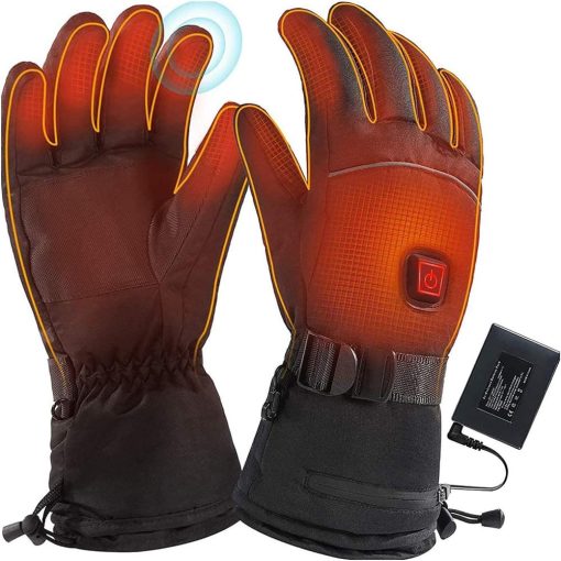 Fűthető kesztyű 2 powerbankkal - vízálló, érintőképernyőhöz, motorozáshoz, kerékpározáshoz - XL